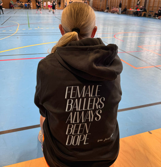 FBABD Hoodie - black hoodie & babyblue thread