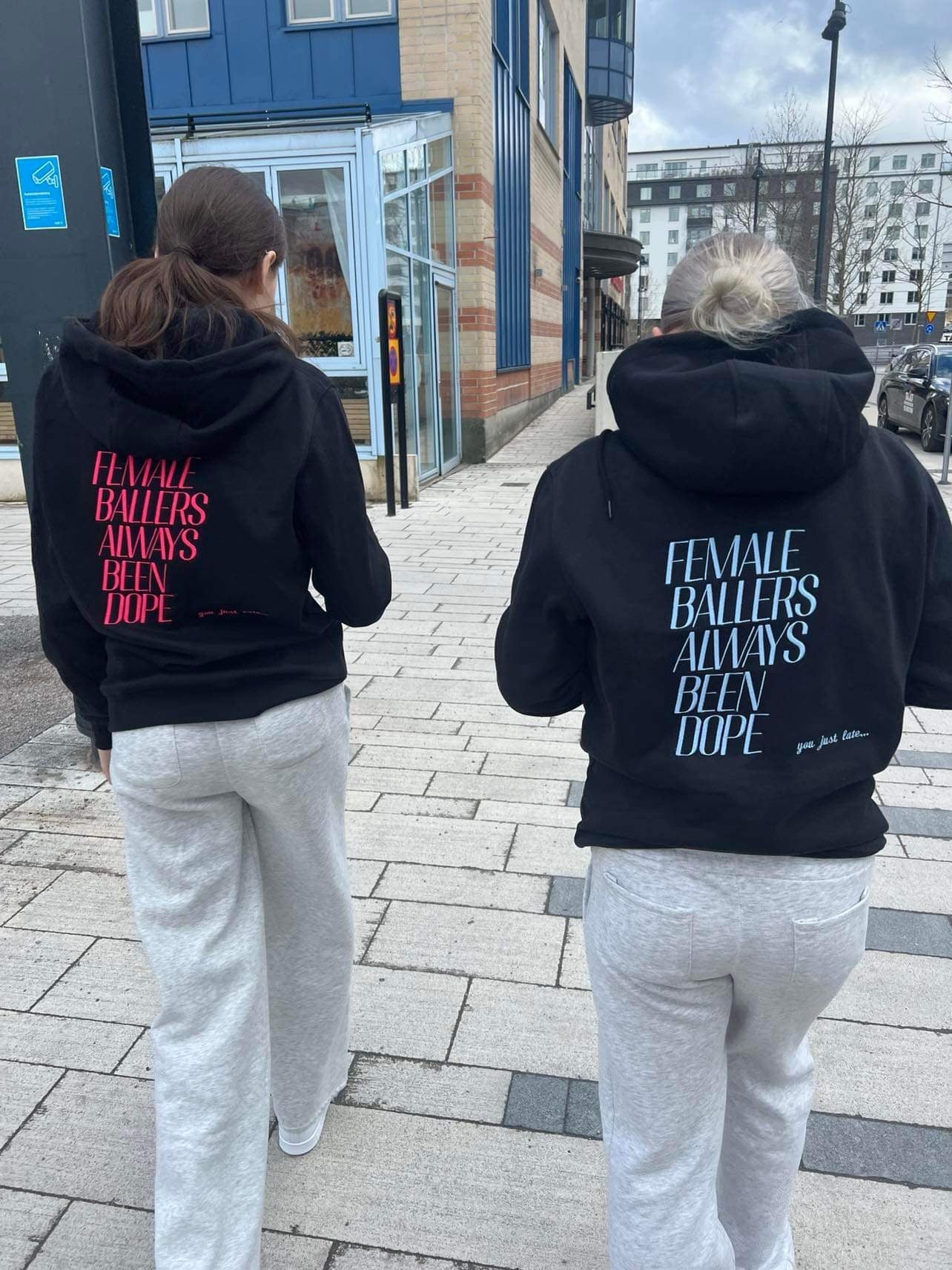 FBABD Hoodie - black hoodie & neon pink thread