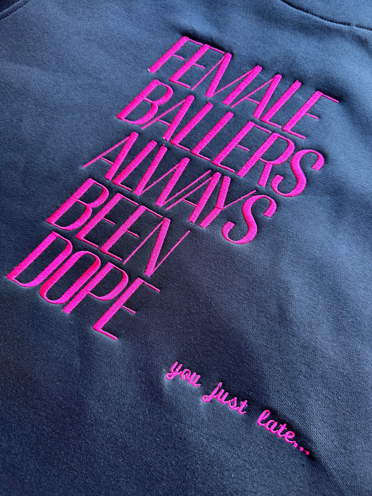 FBABD Hoodie - black hoodie & neon pink thread