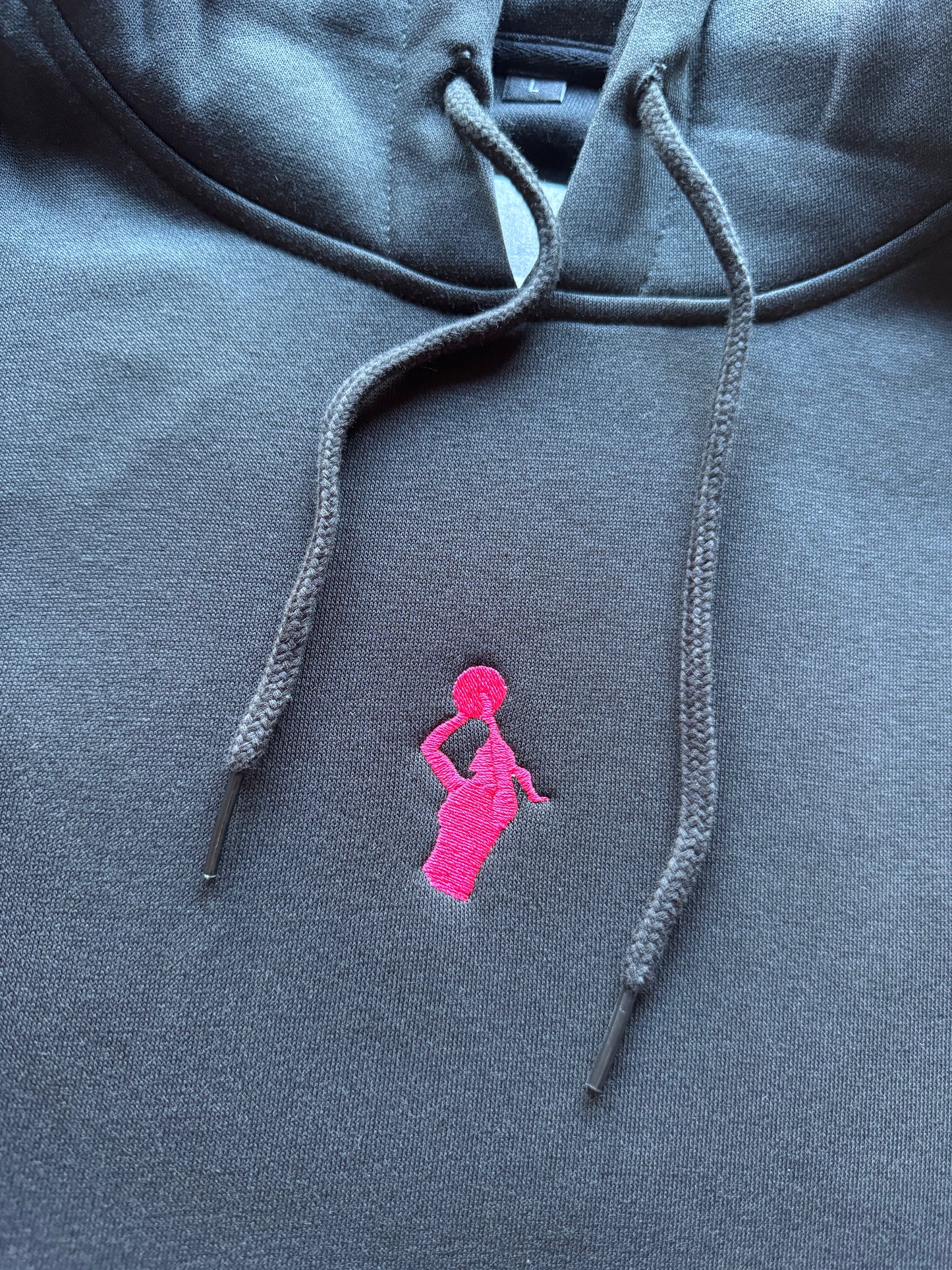FBABD Hoodie - black hoodie & neon pink thread